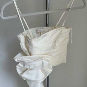 Mango Cream Smocked Top